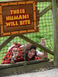 A captive human on display at Flamingo Land in 2011. Credit: Dr Andrew Marshall